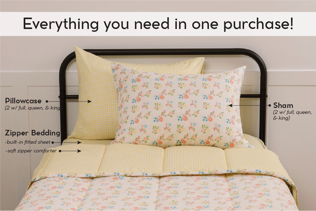 Gingham Garden Zipper Bedding - Image 2